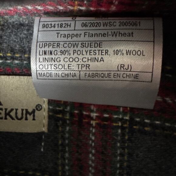 Staheekum Men's Moccasin Slippers Suede Upper Flannel Lining size 8 NWOB - Picture 8 of 8